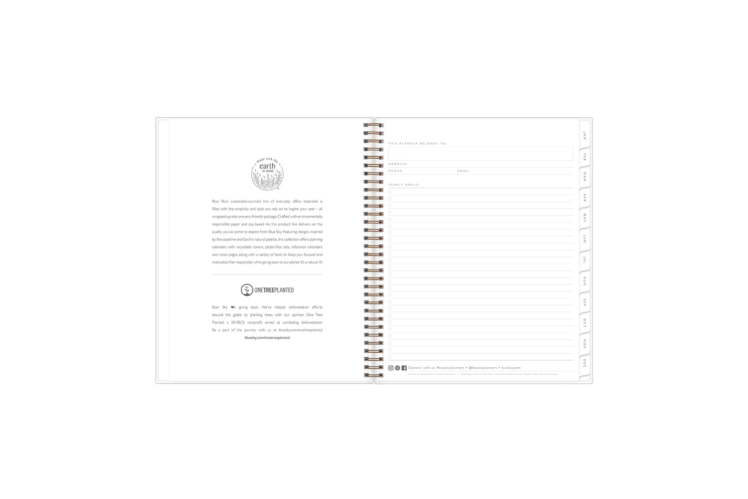 Maeve Blue 2024 Weekly Planning Calendar 8.5x11 - Blue Sky Sustainability