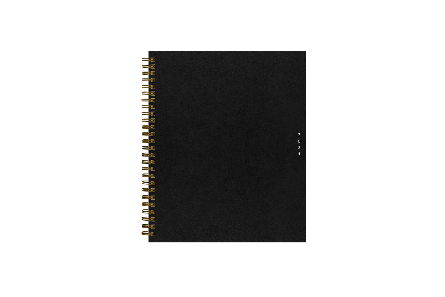 2024 weekly monthly planner featuring gold wire binding 8.5x11 planner size and deep dark green cover