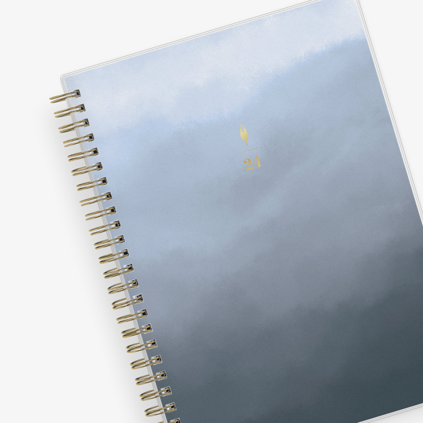 2024 ombre gray front cover weekly monthly planner gold twin wire-o 5x8