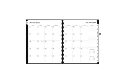 the aligned planner features a monthly overview with lined writing space and a full page of notes with both lined and dotted writing space perfect for planning the month