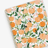 January 2024 - December 2024 weekly monthly planner featuring oranges and cuties on 8.5x11 planner size gold wire-o binding
