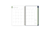 The 2024 Kelly Ventura special collection features a weekly spread with clean white writing space, 7 days a week to plan and organize your week with to-dos, deadlines, and notes on soft olive green monthly tabs in a 5x8 planner size.
