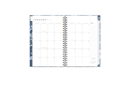 January 2024 - December 2024 weekly monthly planner featuring a monthly spread boxes for each day, blank writing space, notes section, reference calendars, and light purple monthly tabs in 5x8 size