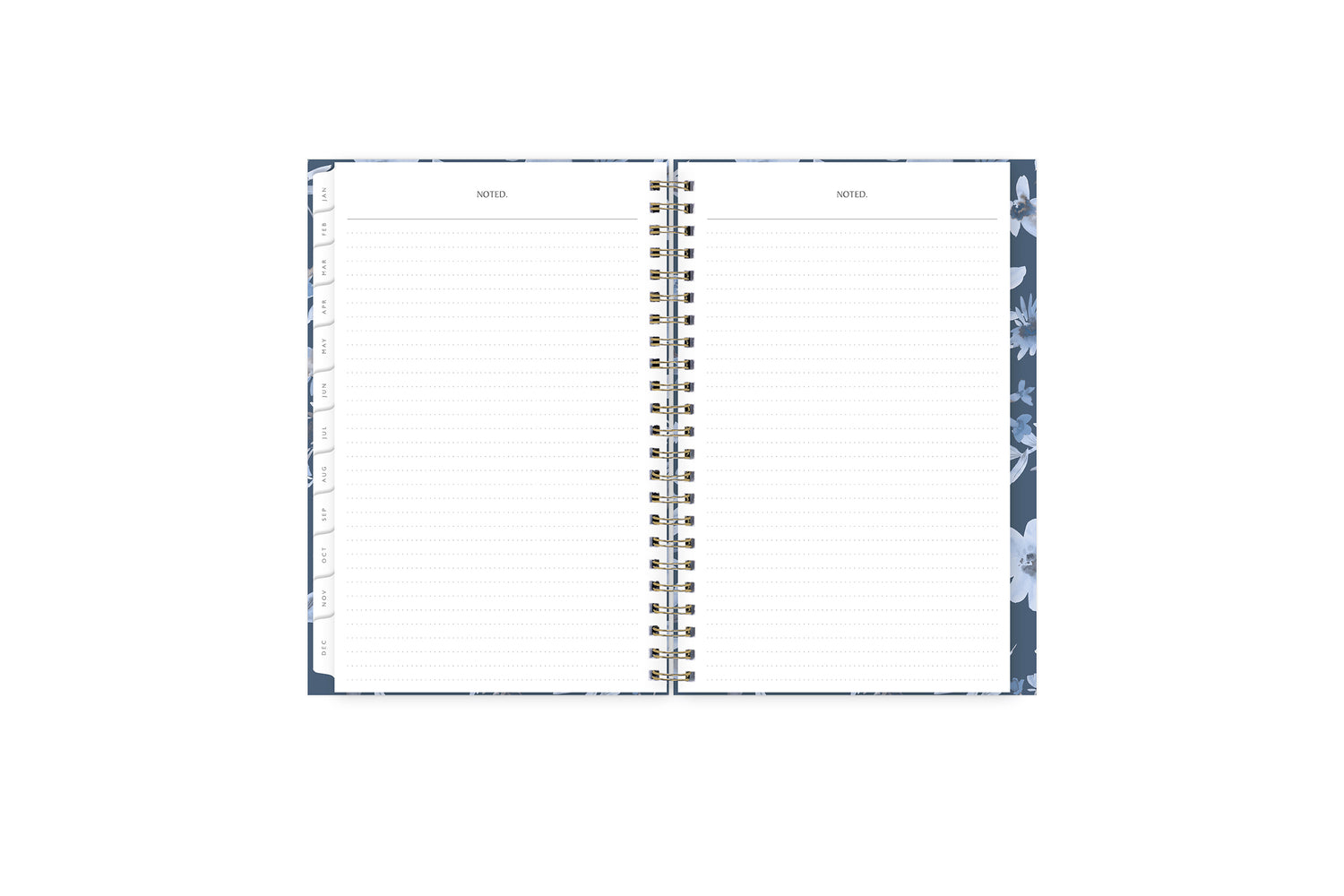 dotted lined notes 2024 blue sky weekly monthly planner and white monthly tabs