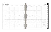 The January 2025 - December 2025 monthly spread features ample lined writing space for each day, lined notes section, reference months, and monthly to easily navigate throughout your planner
