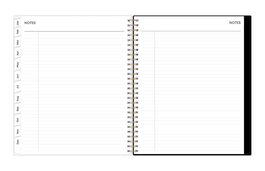 lined notes pages 8x10 planner