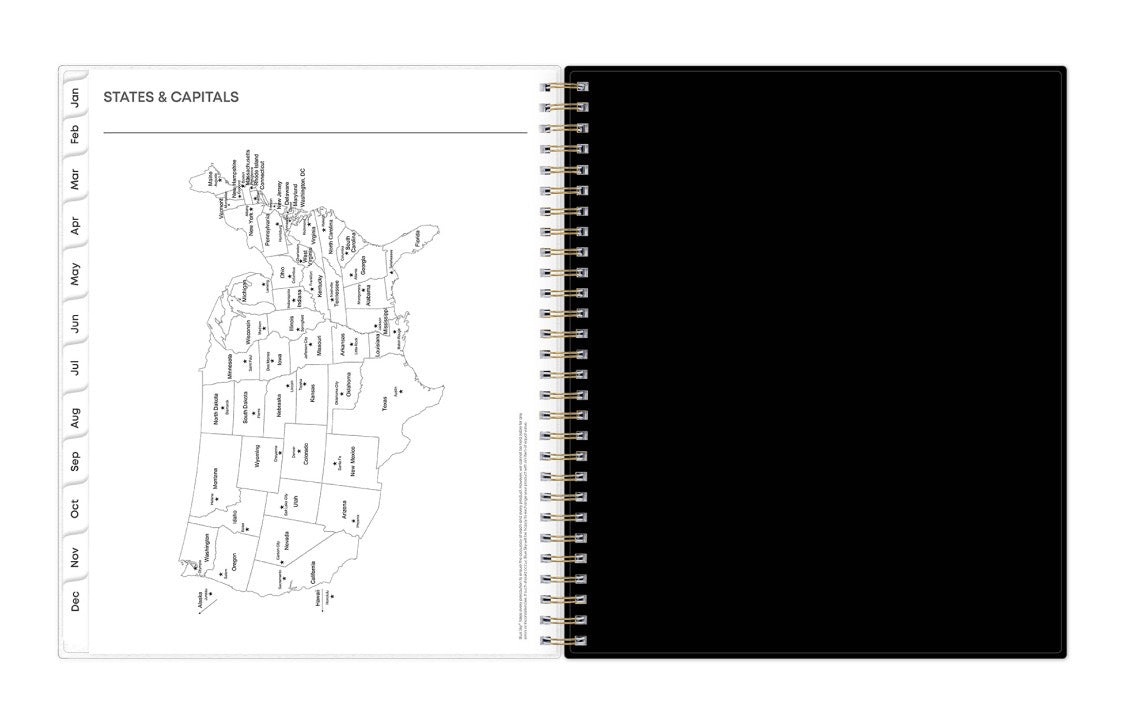 map of USA and black back cover