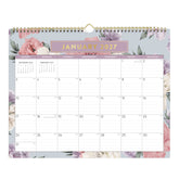 floral pattern bordering this 15x12 bl8ue sky 2027 planner with lined writing space for each day and reference calendars