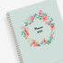January 2024 to December 2024 weekly monthly planner in 8.5x11 size from day designer for blue sky with mint background and floral pattern, and gold twin wire-o binding