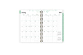 January 2024 - December 2024 weekly monthly planner featuring a monthly spread boxes for each day, lined writing space, notes section, reference calendars, and mint monthly tabs in 5x8 size
