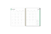 January 2024 - December 2024 weekly monthly planner featuring a weekly spread boxes for each day, lined writing space, notes section, reference calendars, and pink monthly tabs with white text in 8.5x11 size