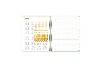gold sticker sheets, reference calendars, bookmark, paper pocket