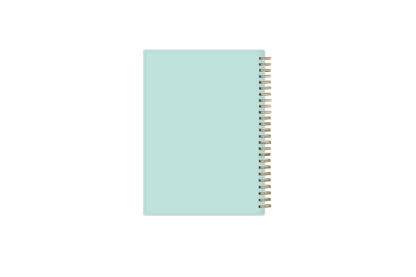 solid mint background, gold twin wire-o binding