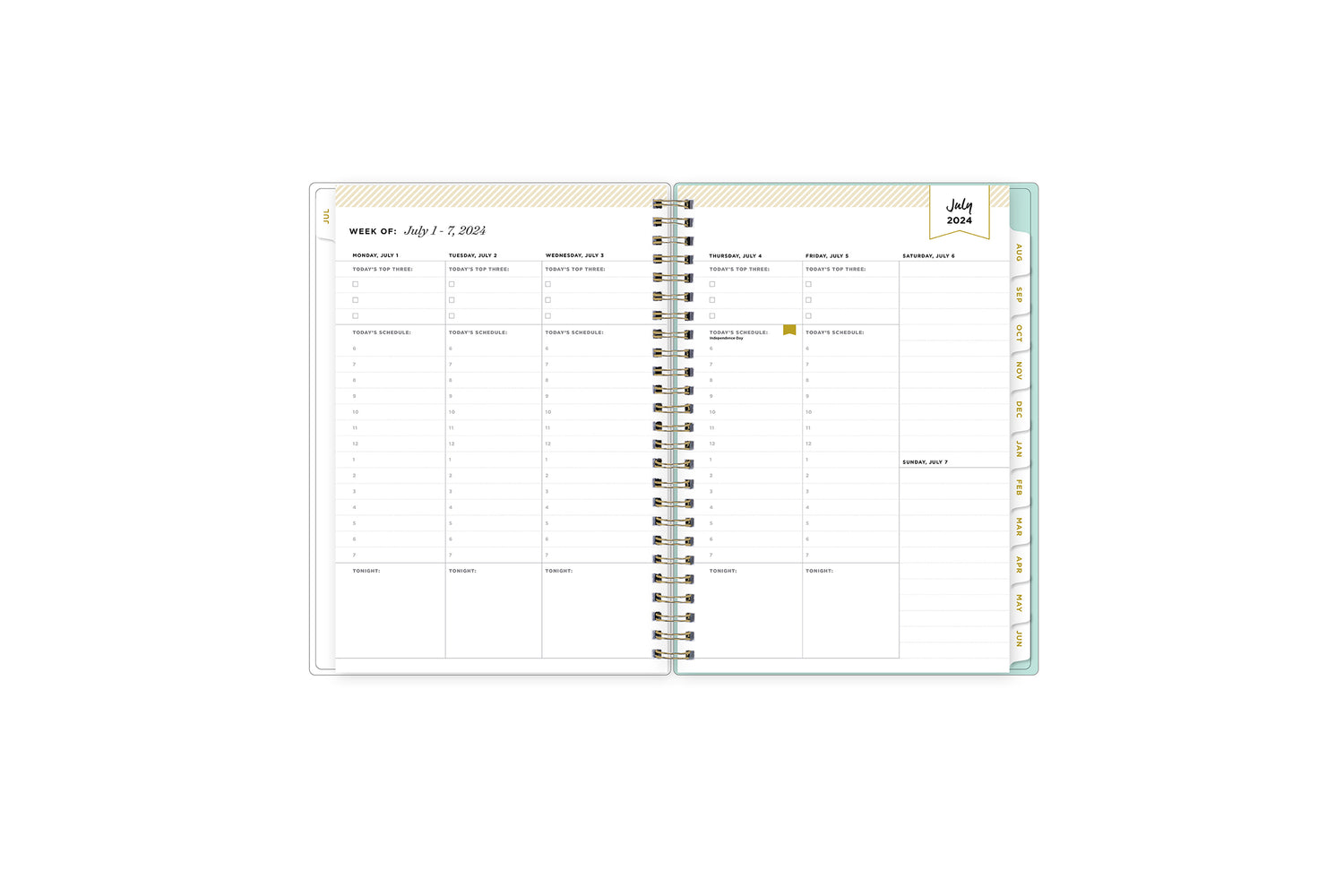  weekly monthly planner featuring weekly spread with notes, bullet points, to do&