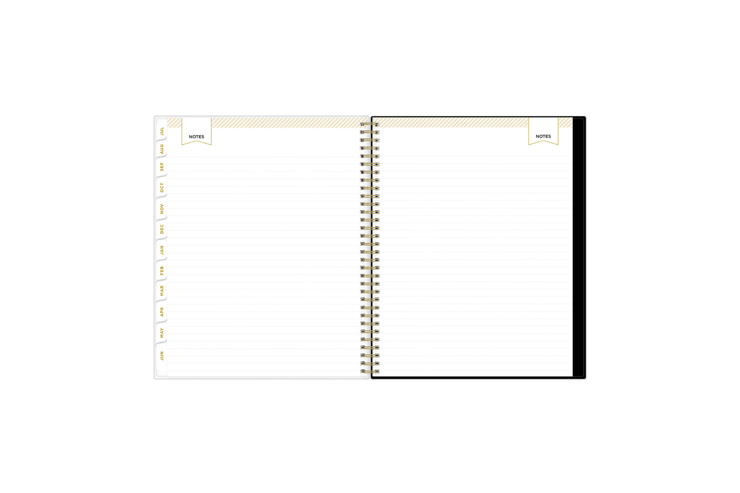 Lined notes pages on the  weekly monthly planner for July to JuneLined notes pages on the  weekly monthly planner for July to June