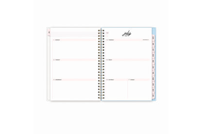 weekly monthly planner notes featuring a monthly spread with blank writing space, perfect for note and task taking for July 2024- June 2025