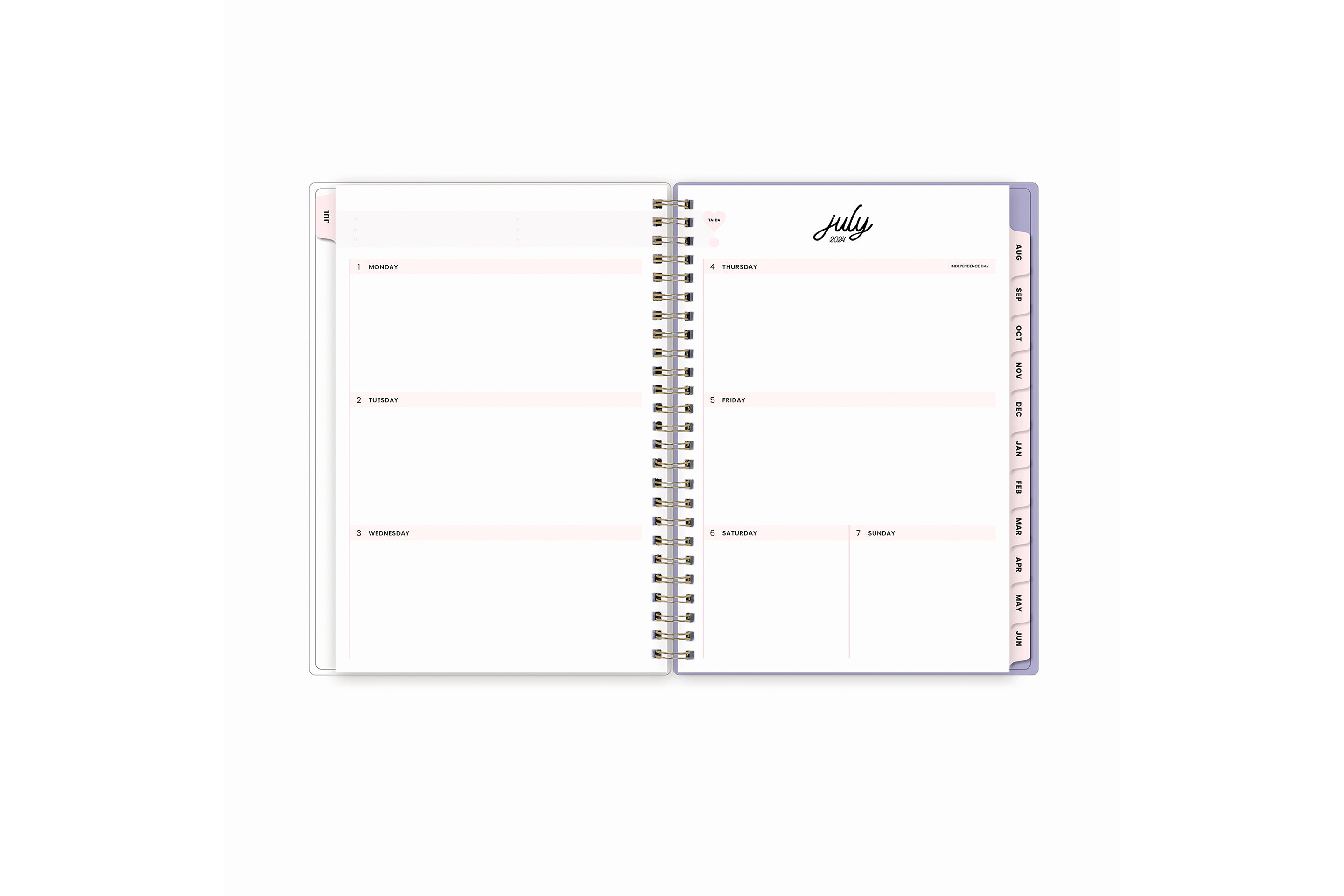This  weekly monthly planner features a monthly spread with ample and clean blank writing space, notes section, reference calendars, and light blue monthly tabs in 5.875x8.625 planner size that is perfect size for deadlines