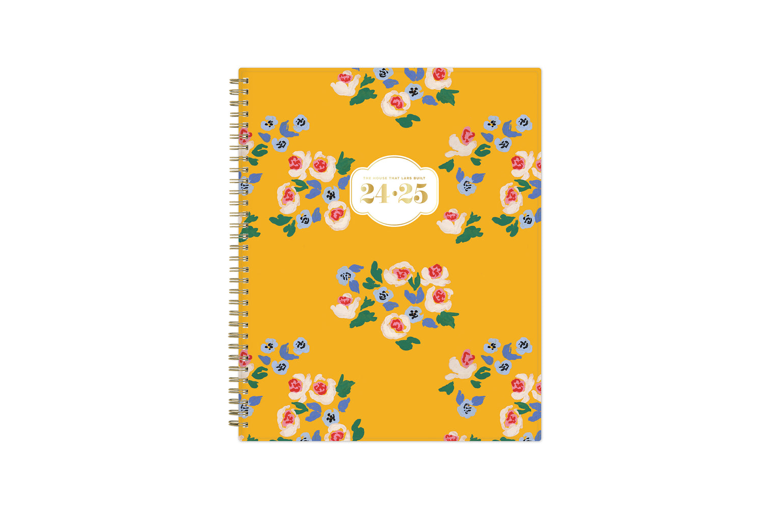 brushed floral pattern with gold yellow background