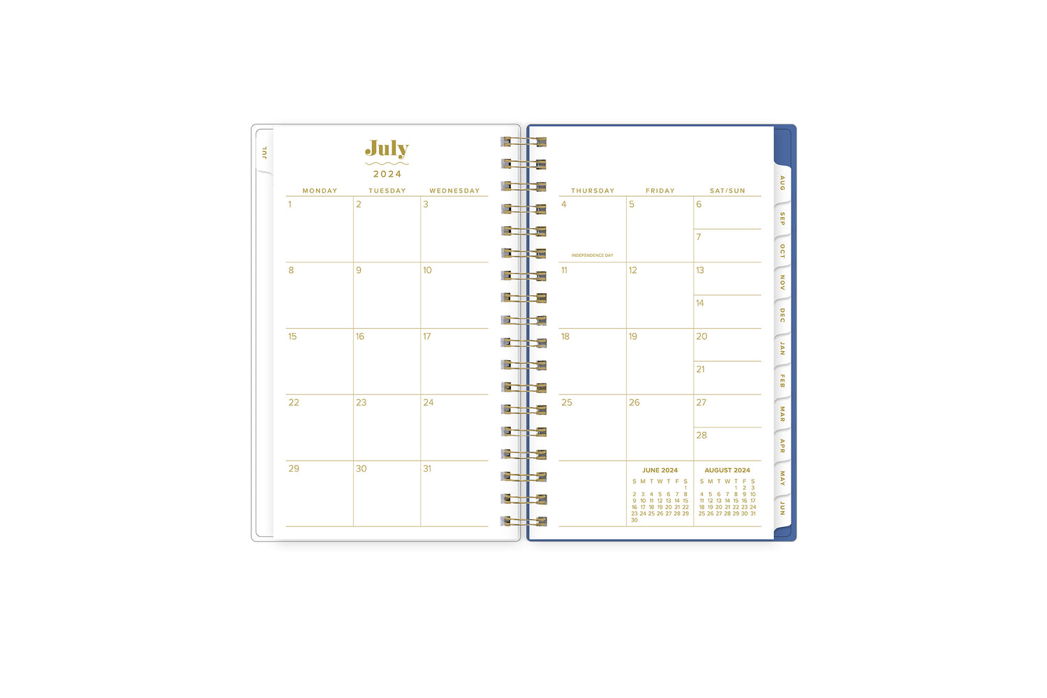 weekly monthly lined writing space in this pocket sized planner featuring a monthly spread with blank writing space