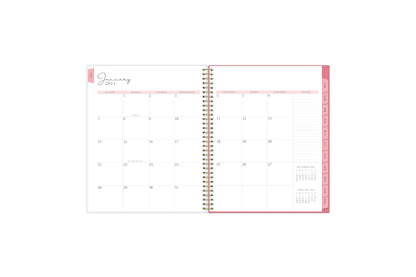 The 2024 Rach Parcell planner features a monthly view with ample blank white writing space, reference calendars, notes section, and soft cream monthly tabs.