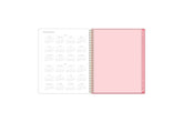 2024-2025 yearly overview with pink monthly tabs and gold wire-o binding