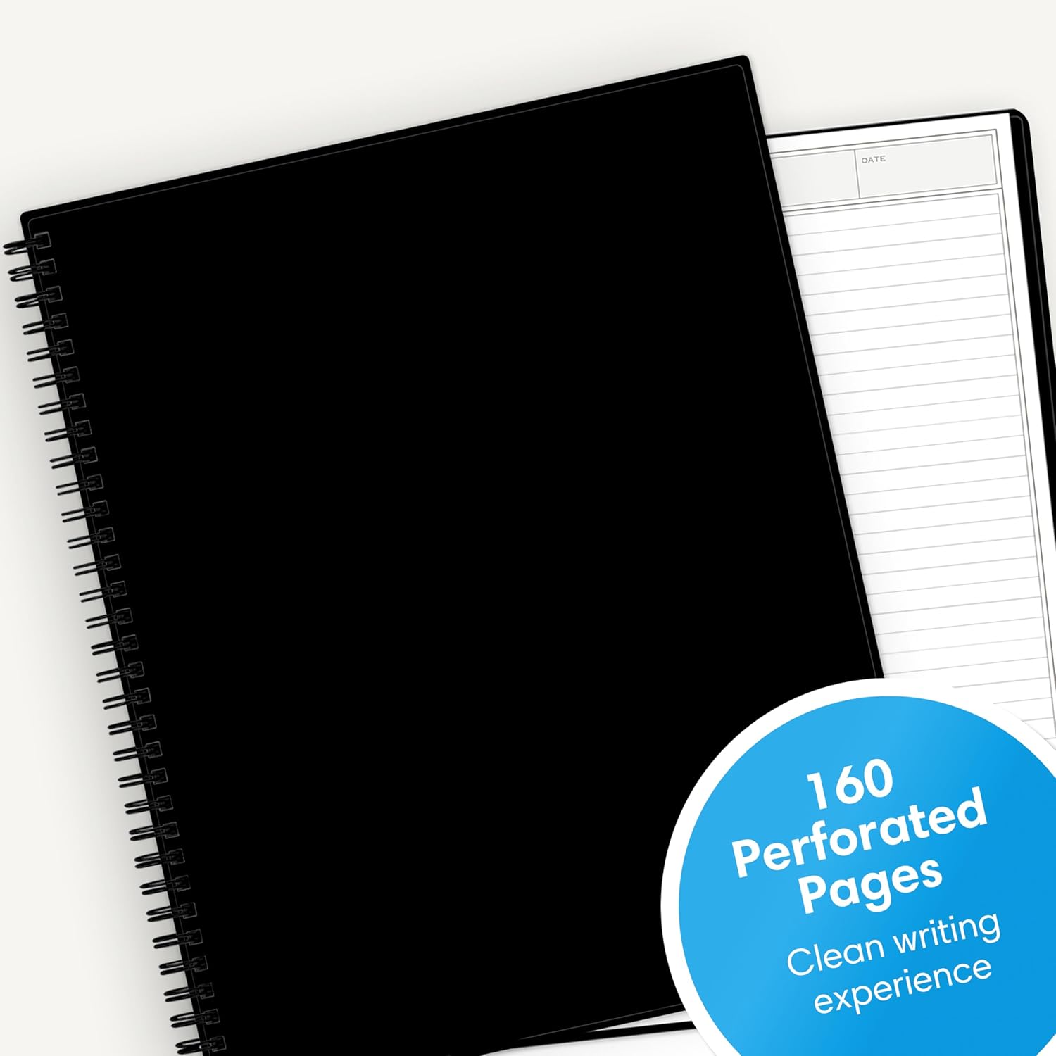 Blue Sky non-dated notebook in 8.5x11 size with ample lined writing space, graph paper format, subject, and dated text box.