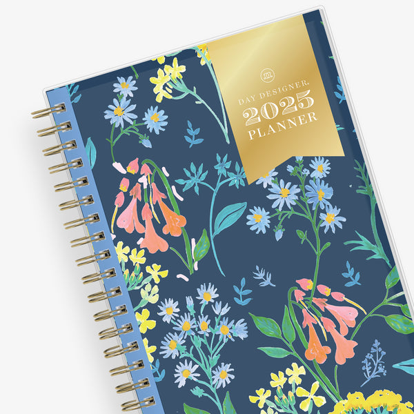 Meadow Blue 2025 Weekly Monthly 5 x8 Day Designer for Blue