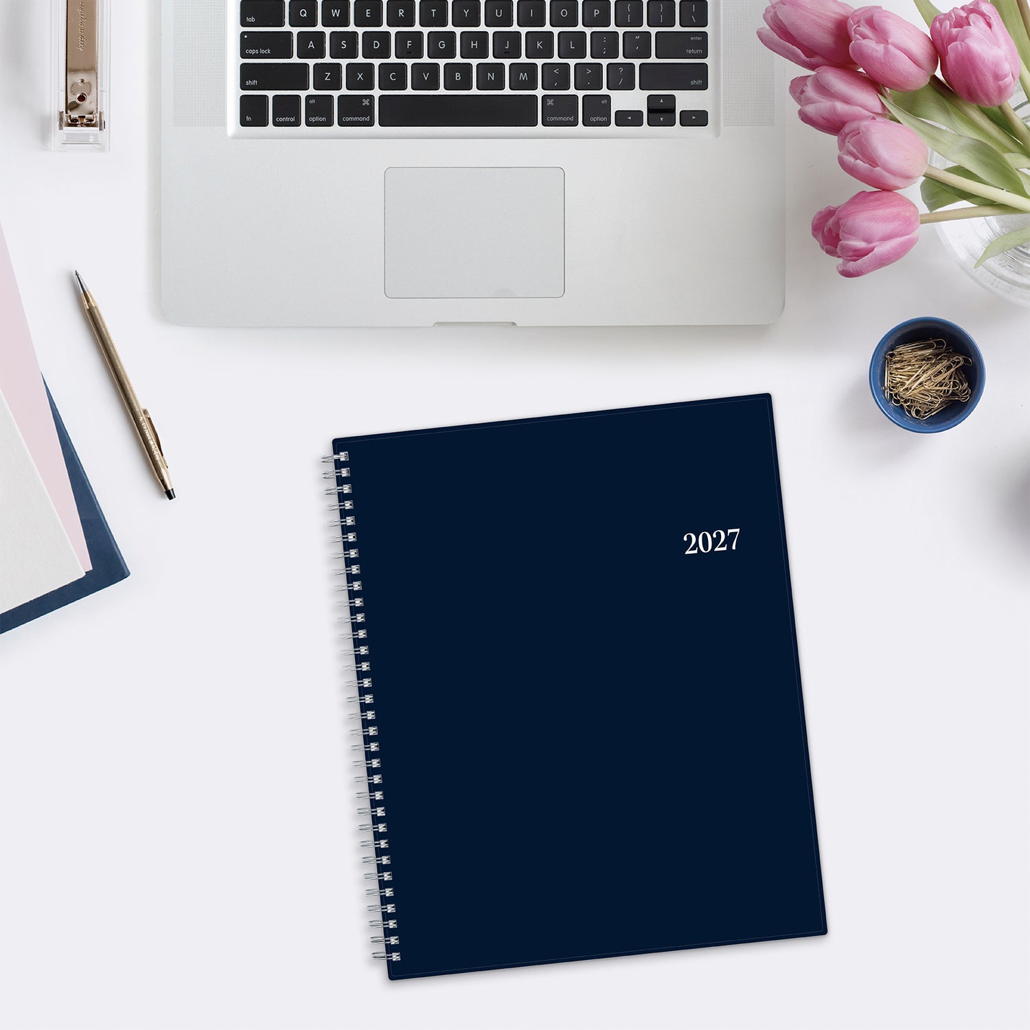 2027 weekly monthly solid navy 8.5x11 planner