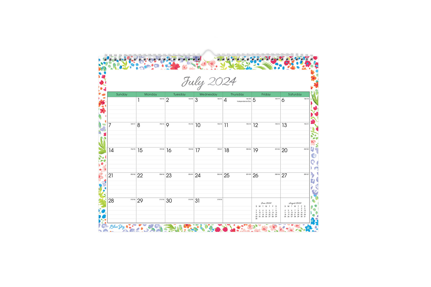20242025 Ditsy Dapple Wall Calendar 15x12 Blue Sky
