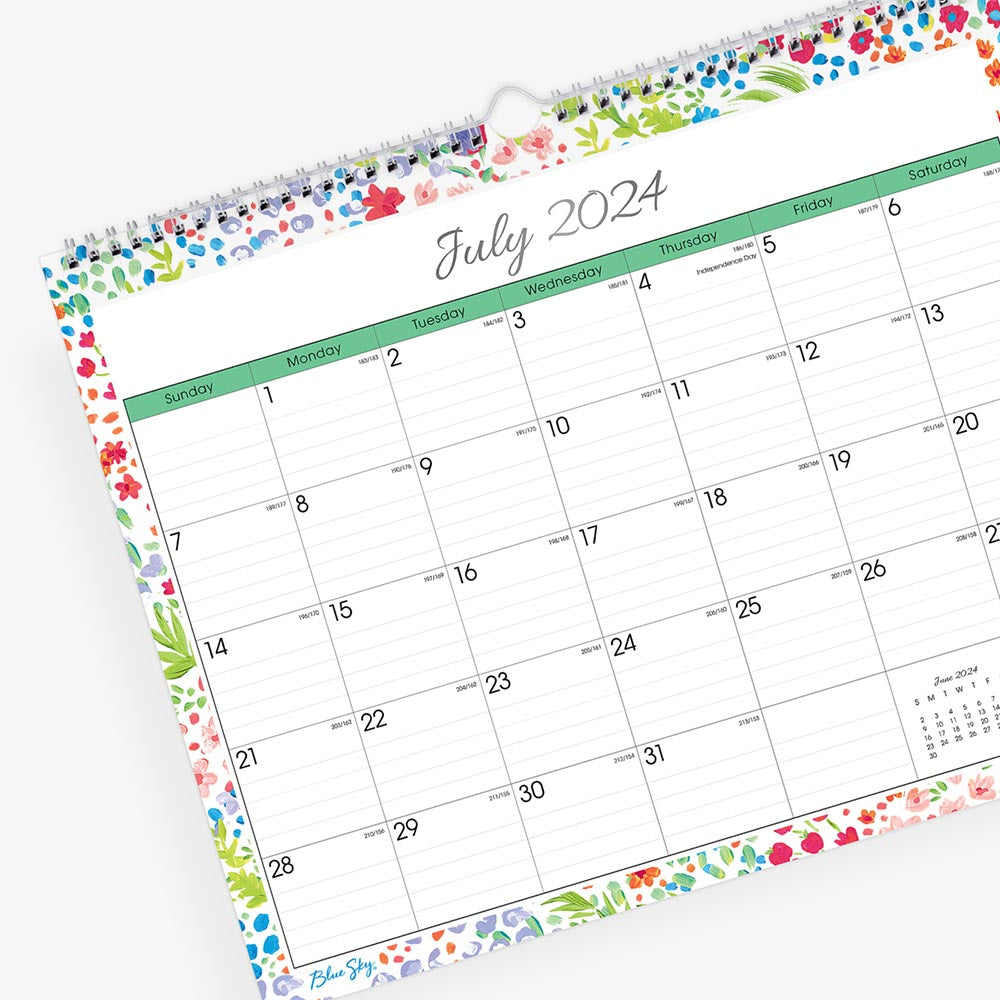 teacher calendar in 15x12 planner size with lined writing space and reference calendars for July 2024- June 2025