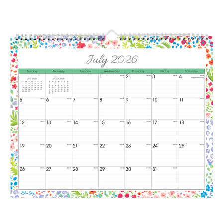 2026-2027 Ditsy Dapple Wall Calendar 15x12 – Blue Sky