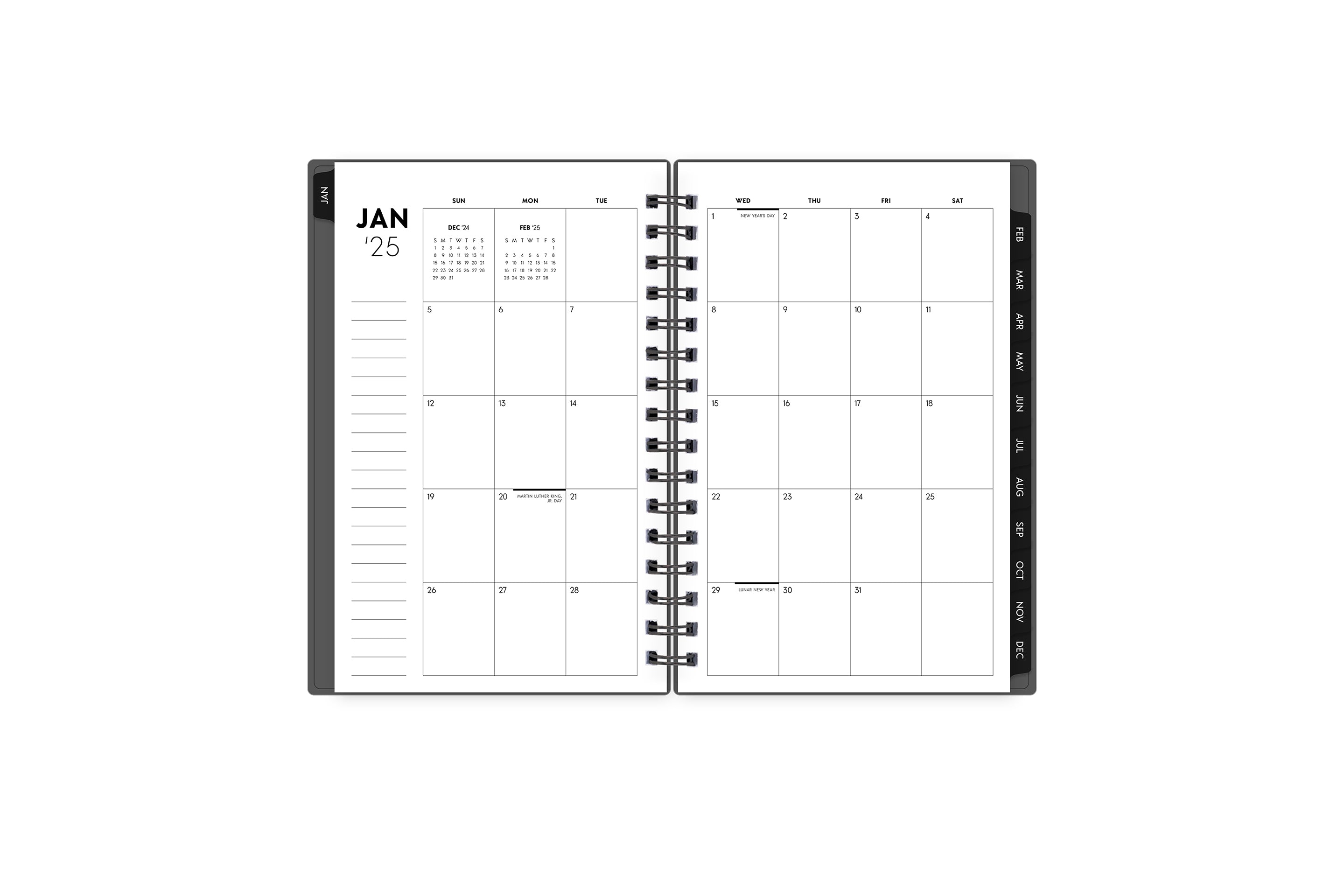 2025 Gray 5x8 ASMBLD Weekly Monthly Planner Blue Sky