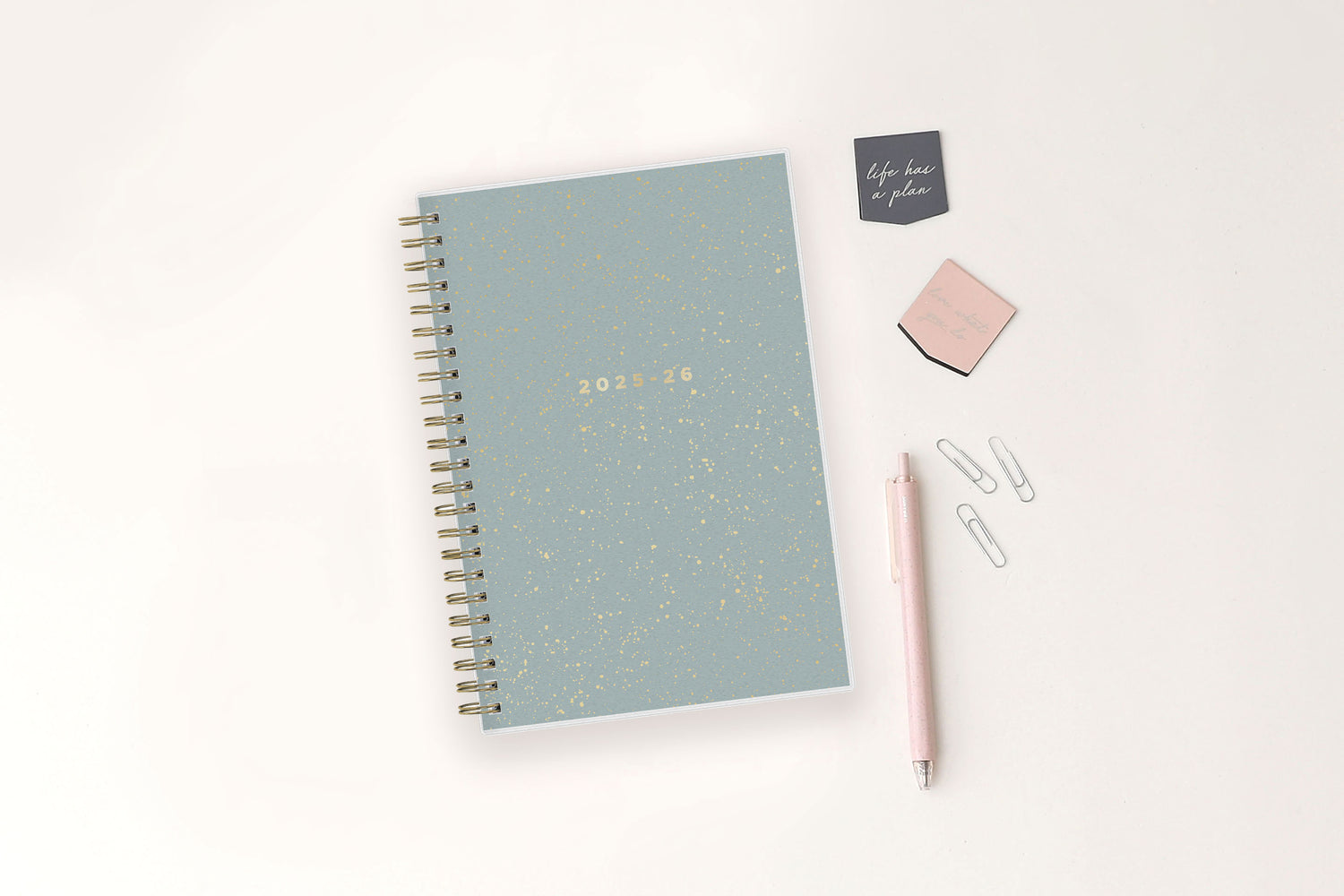 gold glitter front cover in 5x8 planner size 
