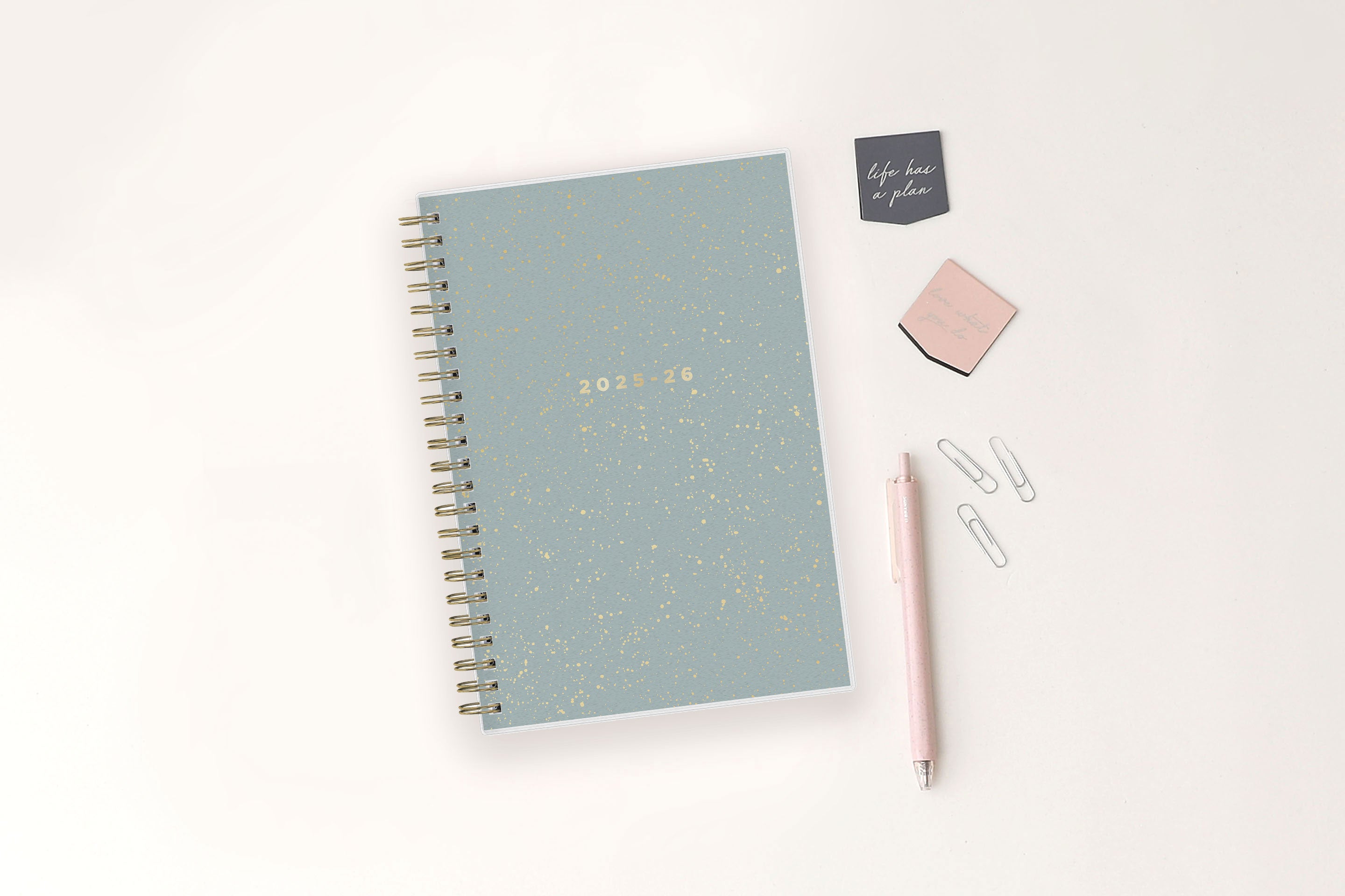 gold glitter front cover in 5x8 planner size 