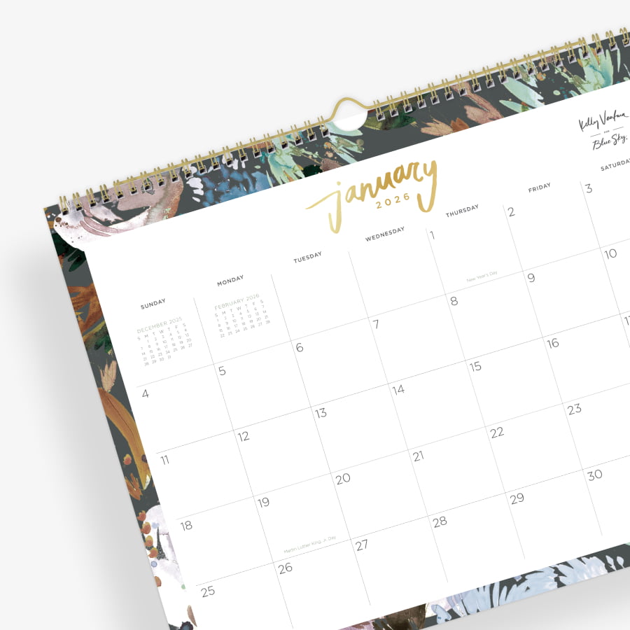 Midnight Garden 2026 Wall Calendar 15x12