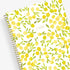 The kelly ventura 2026 weekly monthly planner for blue sky features beautiful lemons cover with gold twin wire-o binding in a 8.5x11 planner size.