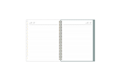 Lined notes pages on the  weekly monthly planner for July to June