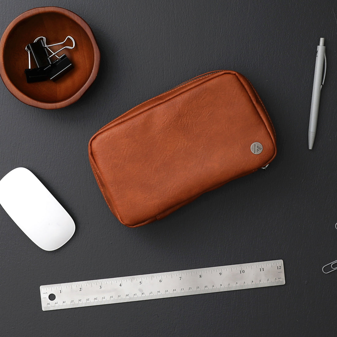 ASMBLD Tech Organizer Pouch with Zippper Closure, 8x4.5x2
