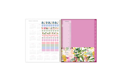 the kelly ventura teacher lesson planner includes sticker sheets, ruler, and paper pocket for year-round academic planning