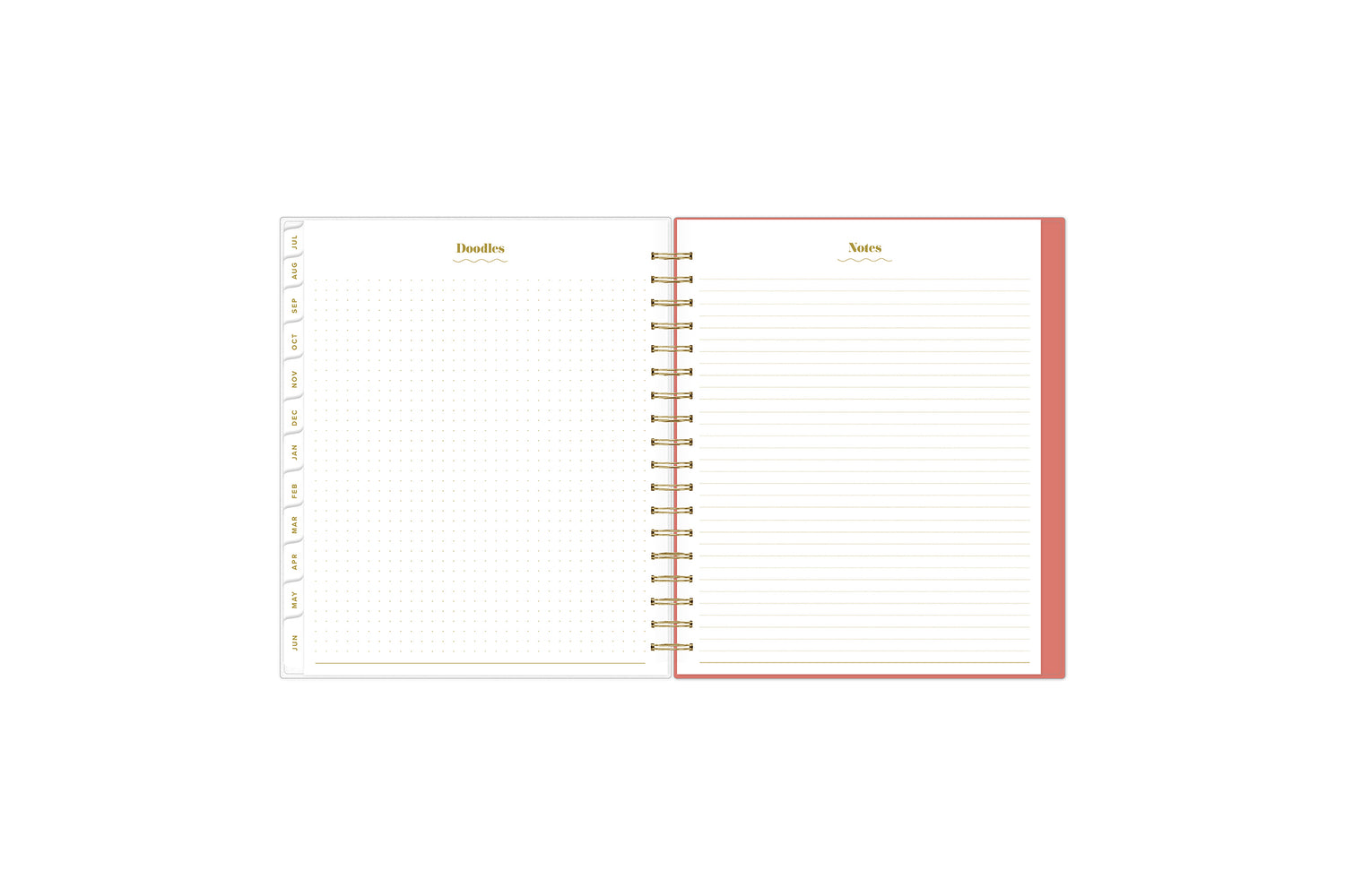 lined writing notes and grid notes section on this academic daily monthly planner