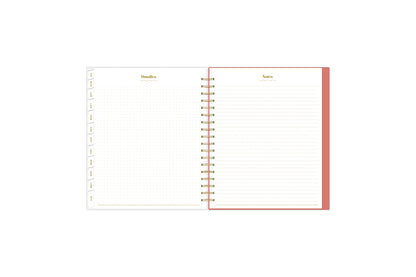lined writing notes and grid notes section on this academic daily monthly planner