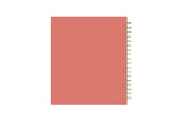 solid coral back cover in 8x9 daily planner with gold twin wire-o