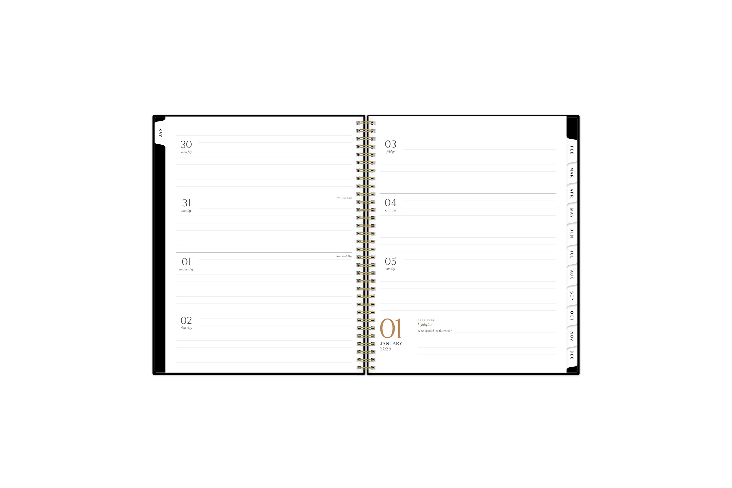 Kintsugi Charcoal 2025 Weekly 8.5x11 Marie Kondo for Blue Sky Planning