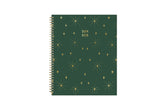 solid army green with gold stars on a 8.5x11 planner size