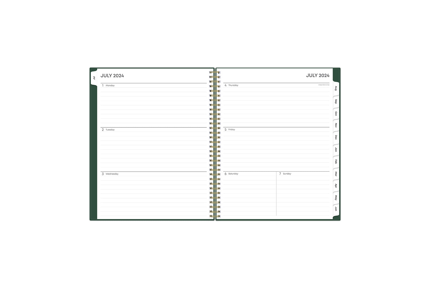 This  weekly monthly planner features a weekly spread with ample lined writing space for notes, to-do lists, projects, goals, doodling in a 8.5x11 planner size