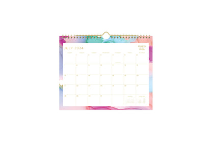 marble background on this 11x8.75 wall calendar with gold font and white blank writing space