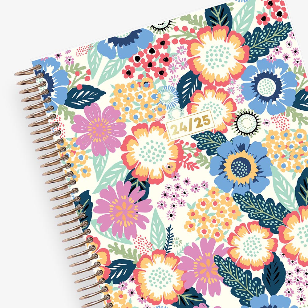 live well floral pattern ample writing space in this weekly monthly planner 7x9 for July 2024- June 2025
