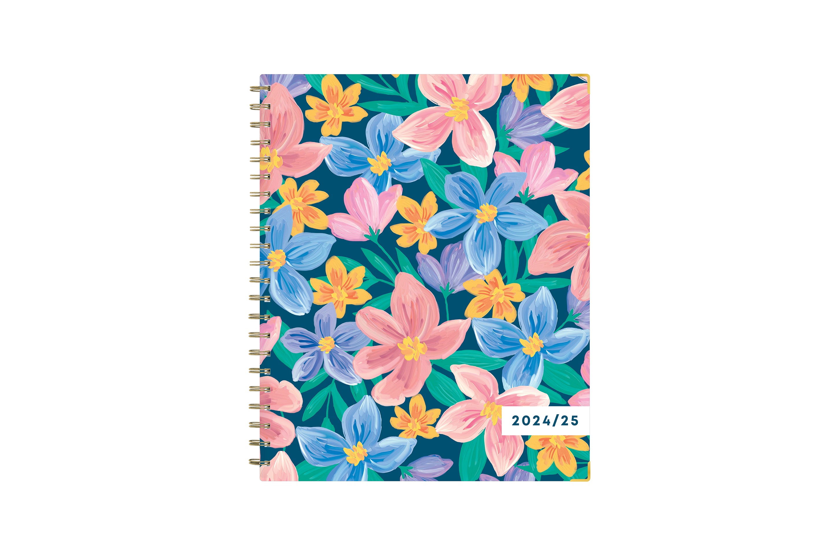 cheerful floral pattern on 8.5x11 planner size for this weekly monthly planner