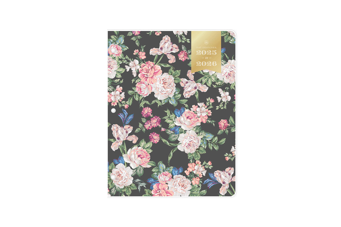 Rose Garden 2025-2026 Monthly 8.5x11 Day Designer for Blue Sky Planning Calendar