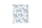 July 2025 - June 2025 weekly monthly 7x9 planner with a blue bouquet floral back cover